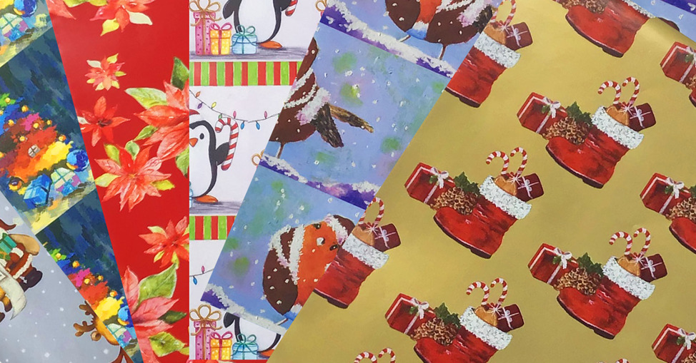 2025 Square Canvas Christmas Gift Wrap Fan
